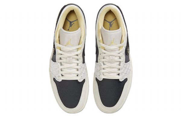 Nike Air Jordan 1 Low Tops Se Retro Basketbalové Boty Pro Muže Khaki Černá