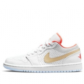 Nike Air Jordan 1 Low Tops Se Retro Basketbalové Boty Pro Ženy Bílé