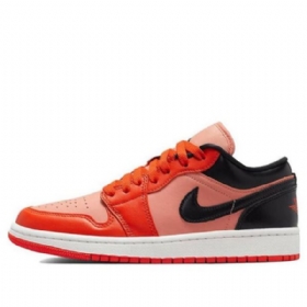 Nike Air Jordan 1 Low Tops Se Retro Basketbalové Boty Pro Ženy Oranžově Černá