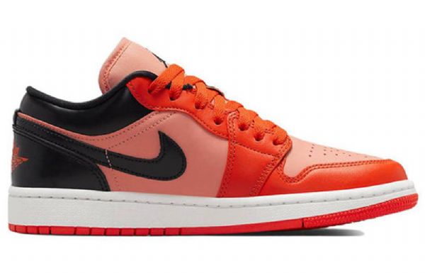 Nike Air Jordan 1 Low Tops Se Retro Basketbalové Boty Pro Ženy Oranžově Černá