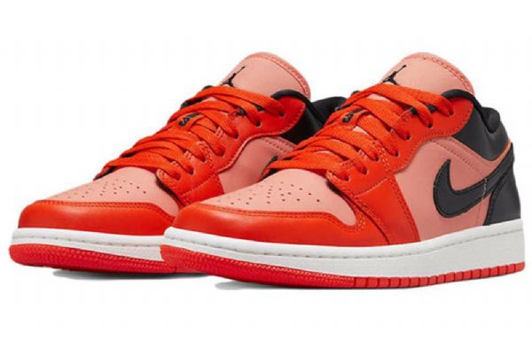 Nike Air Jordan 1 Low Tops Se Retro Basketbalové Boty Pro Ženy Oranžově Černá