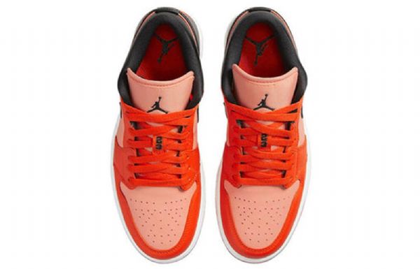 Nike Air Jordan 1 Low Tops Se Retro Basketbalové Boty Pro Ženy Oranžově Černá