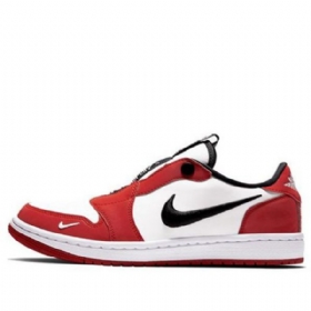 Nike Air Jordan 1 Low Tops Slip Retro Basketbalové Boty Pro Ženy Červenobílé