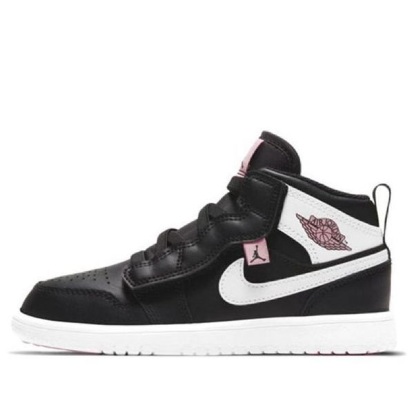 Nike Air Jordan 1 Mid Tops Alt Ps Retro Basketbalové Boty Pro Děti Černá Bílý