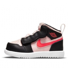 Nike Air Jordan 1 Mid Tops Alt Retro Basketbalové Boty Pro Děti Černá Růžový