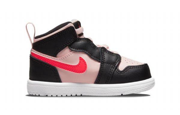 Nike Air Jordan 1 Mid Tops Alt Retro Basketbalové Boty Pro Děti Černá Růžový