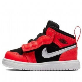 Nike Air Jordan 1 Mid Tops Alt Td Retro Mid Tops-top Boty Pro Děti Černá Červený