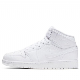 Nike Air Jordan 1 Mid Tops Bg Retro Basketbalové Boty Pro Muže Bílé