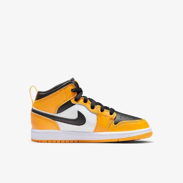 Nike Air Jordan 1 Mid Tops Boty Pro Děti Žlutá Bílá Černá