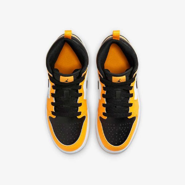 Nike Air Jordan 1 Mid Tops Boty Pro Děti Žlutá Bílá Černá