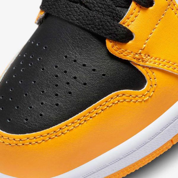 Nike Air Jordan 1 Mid Tops Boty Pro Děti Žlutá Bílá Černá