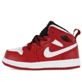 Nike Air Jordan 1 Mid Tops Bt Retro Basketbalové Boty Pro Děti Červené