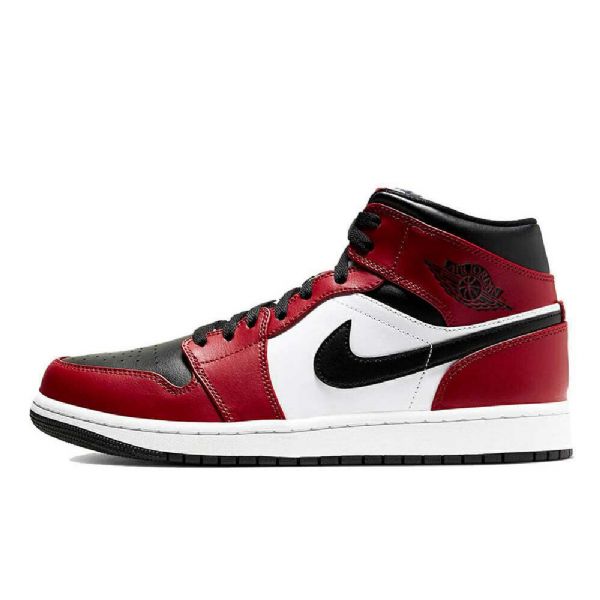 Nike Air Jordan 1 Mid Tops Chicago Toe Boty Pro Ženy Černá Červený Bílý