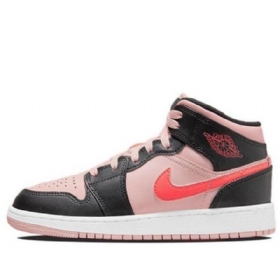 Nike Air Jordan 1 Mid Tops Gs Retro Basketball Boty Pro Muže Černá Růžový