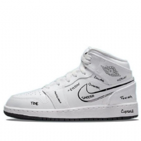Nike Air Jordan 1 Mid Tops Gs Retro Basketbalové Boty Pro Muže Bílé