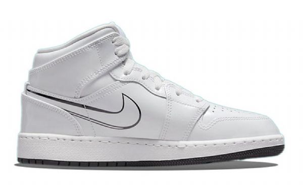 Nike Air Jordan 1 Mid Tops Gs Retro Basketbalové Boty Pro Muže Bílé