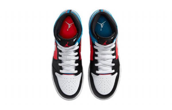 Nike Air Jordan 1 Mid Tops Gs Retro Basketbalové Boty Pro Muže Černá Bílý Modrý