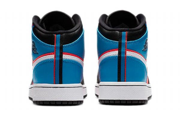 Nike Air Jordan 1 Mid Tops Gs Retro Basketbalové Boty Pro Muže Černá Bílý Modrý