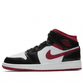 Nike Air Jordan 1 Mid Tops Gs Retro Basketbalové Boty Pro Muže Černo-červené
