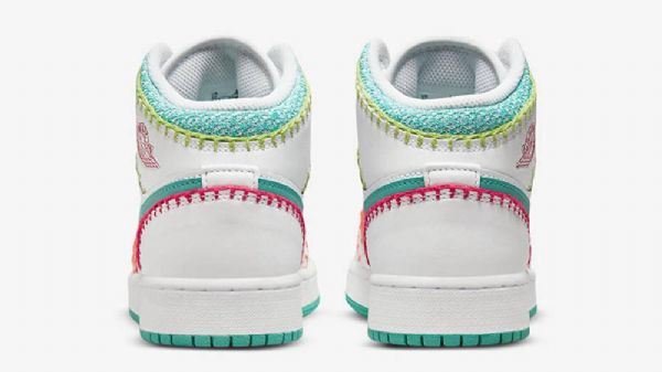 Nike Air Jordan 1 Mid Tops Knit Gs Boty Pro Ženy Bílý Vícebarevné