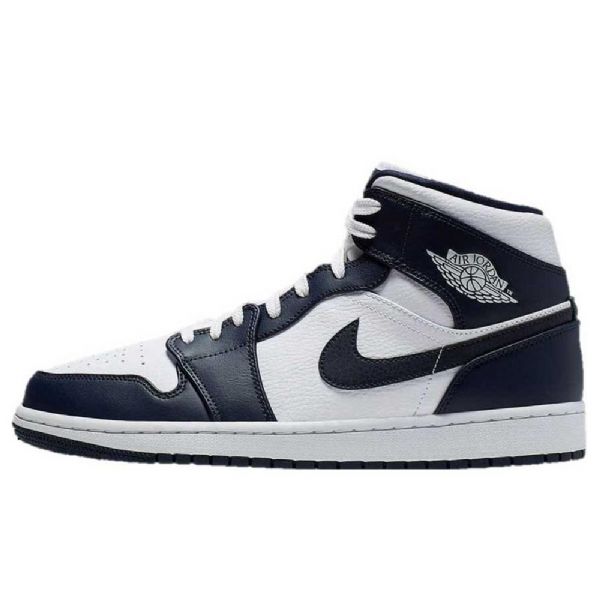 Nike Air Jordan 1 Mid Tops Obsidian Boty Pro Muže Bílý
