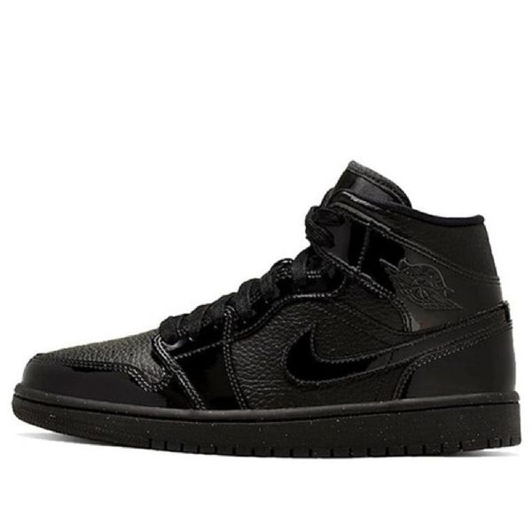 Nike Air Jordan 1 Mid Tops Patentované Retro Basketbalové Boty Pro Ženy Černé