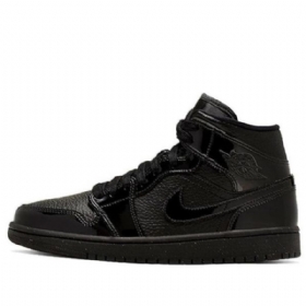 Nike Air Jordan 1 Mid Tops Patentované Retro Basketbalové Boty Pro Ženy Černé