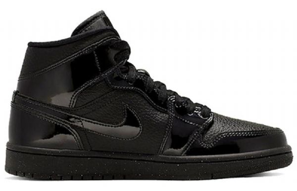 Nike Air Jordan 1 Mid Tops Patentované Retro Basketbalové Boty Pro Ženy Černé