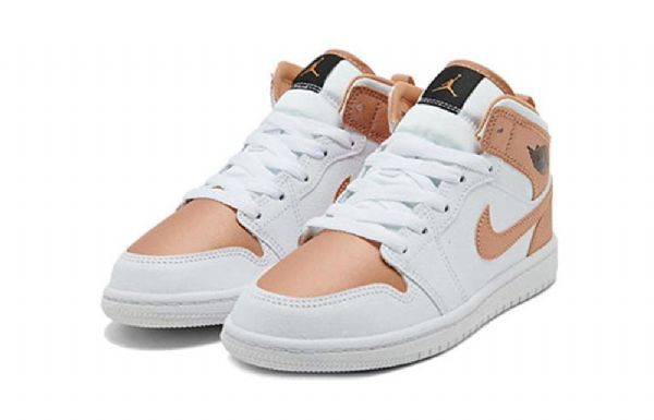 Nike Air Jordan 1 Mid Tops Ps Retro Basketbalové Boty Pro Muže Bílé Růžové Zlato