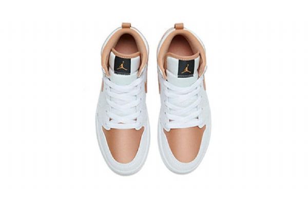 Nike Air Jordan 1 Mid Tops Ps Retro Basketbalové Boty Pro Muže Bílé Růžové Zlato