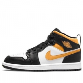 Nike Air Jordan 1 Mid Tops Ps Retro Basketbalové Boty Pro Muže Černá Zlatý