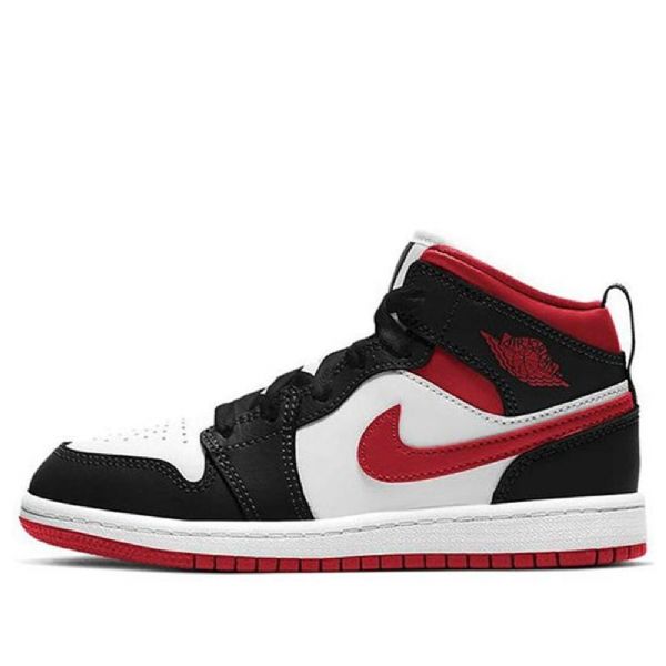 Nike Air Jordan 1 Mid Tops Ps Retro Basketbalové Boty Pro Muže Černo Červená