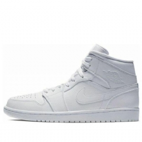 Nike Air Jordan 1 Mid Tops Retro Basketbalové Boty Pro Muže Bílé