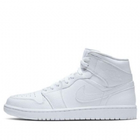 Nike Air Jordan 1 Mid Tops Retro Basketbalové Boty Pro Muže Bílé