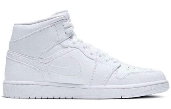 Nike Air Jordan 1 Mid Tops Retro Basketbalové Boty Pro Muže Bílé