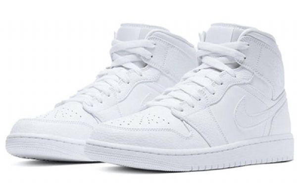 Nike Air Jordan 1 Mid Tops Retro Basketbalové Boty Pro Muže Bílé