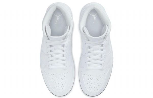 Nike Air Jordan 1 Mid Tops Retro Basketbalové Boty Pro Muže Bílé