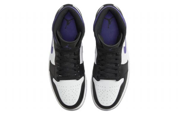Nike Air Jordan 1 Mid Tops Retro Basketbalové Boty Pro Muže Černá Bílý Nachový