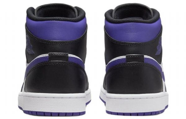Nike Air Jordan 1 Mid Tops Retro Basketbalové Boty Pro Muže Černá Bílý Nachový