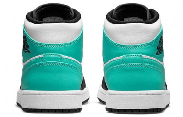 Nike Air Jordan 1 Mid Tops Retro Basketbalové Boty Pro Muže Černá Tyrkysová