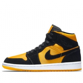 Nike Air Jordan 1 Mid Tops Retro Basketbalové Boty Pro Muže Černé Zlato