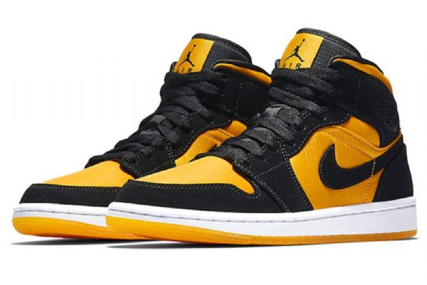 Nike Air Jordan 1 Mid Tops Retro Basketbalové Boty Pro Muže Černé Zlato