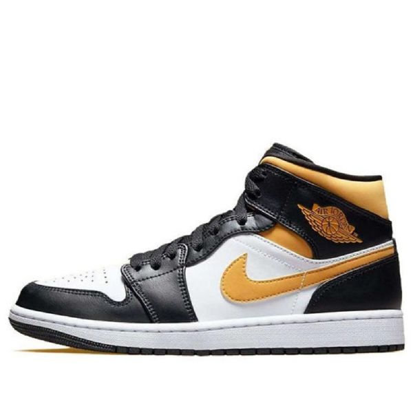 Nike Air Jordan 1 Mid Tops Retro Basketbalové Boty Pro Muže Černé Zlato