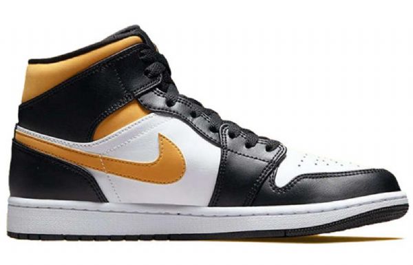 Nike Air Jordan 1 Mid Tops Retro Basketbalové Boty Pro Muže Černé Zlato