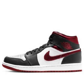 Nike Air Jordan 1 Mid Tops Retro Basketbalové Boty Pro Muže Černo-červené