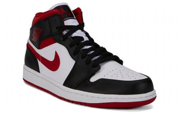 Nike Air Jordan 1 Mid Tops Retro Basketbalové Boty Pro Muže Černo-červené