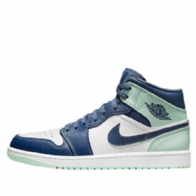 Nike Air Jordan 1 Mid Tops Retro Basketbalové Boty Pro Muže Modrý Mint