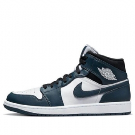 Nike Air Jordan 1 Mid Tops Retro Basketbalové Boty Pro Muže Tmavě Modrá
