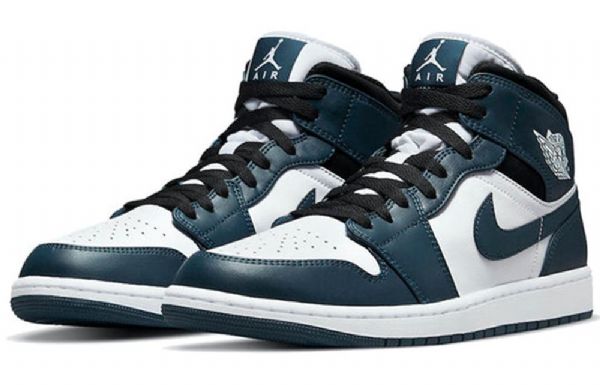 Nike Air Jordan 1 Mid Tops Retro Basketbalové Boty Pro Muže Tmavě Modrá