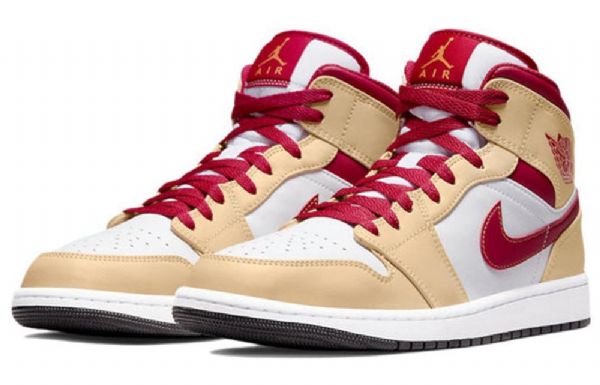 Nike Air Jordan 1 Mid Tops Retro Basketbalové Boty Pro Muže Zářivě Červené